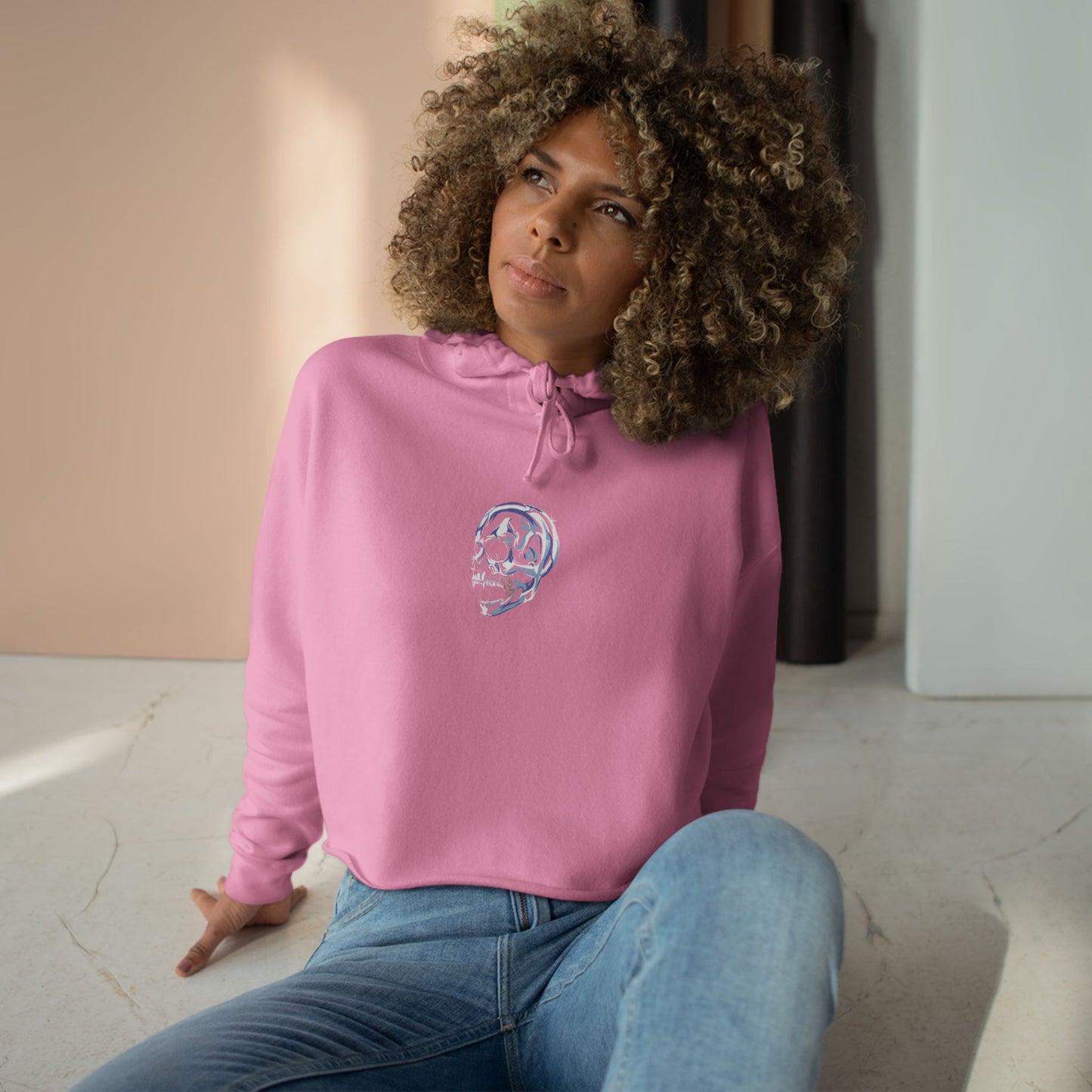 Skull Cropped Hoodie